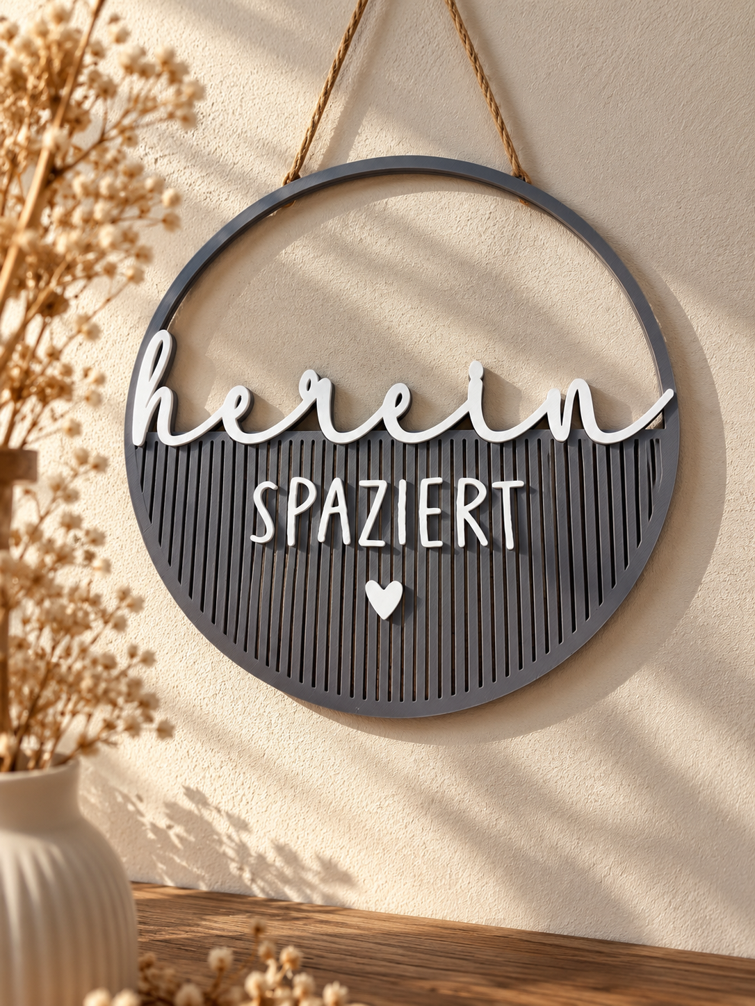 Deko Loop „Herein spaziert“ – 3D-gedruckte Tür- & Wanddeko
