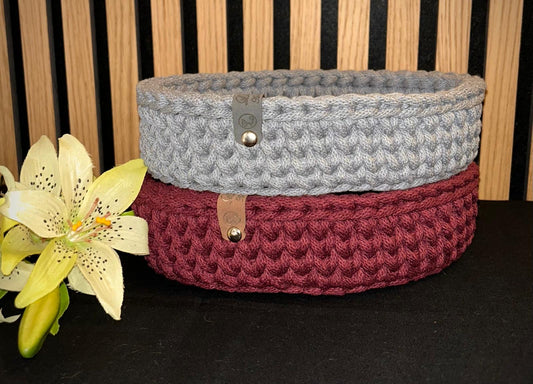 Schlüsselkorb Häkelkorb – stilvolle Schlüsselablage mit Holzboden