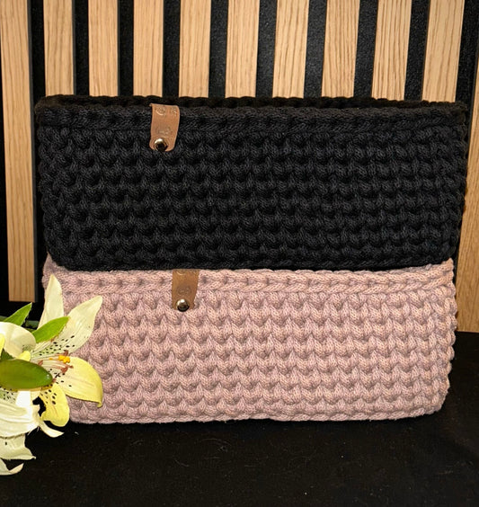 Häkelkorb mit Holzboden Rechteckig