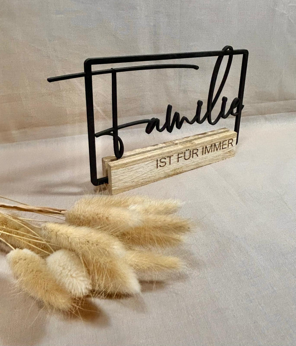Holzaufsteller Familie Familienaufsteller Dekoration Wohndekoration Geschenk Geburt Einzug Family