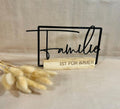 Holzaufsteller Familie Familienaufsteller Dekoration Wohndekoration Geschenk Geburt Einzug Family