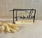 Holzaufsteller Familie Familienaufsteller Dekoration Wohndekoration Geschenk Geburt Einzug Family