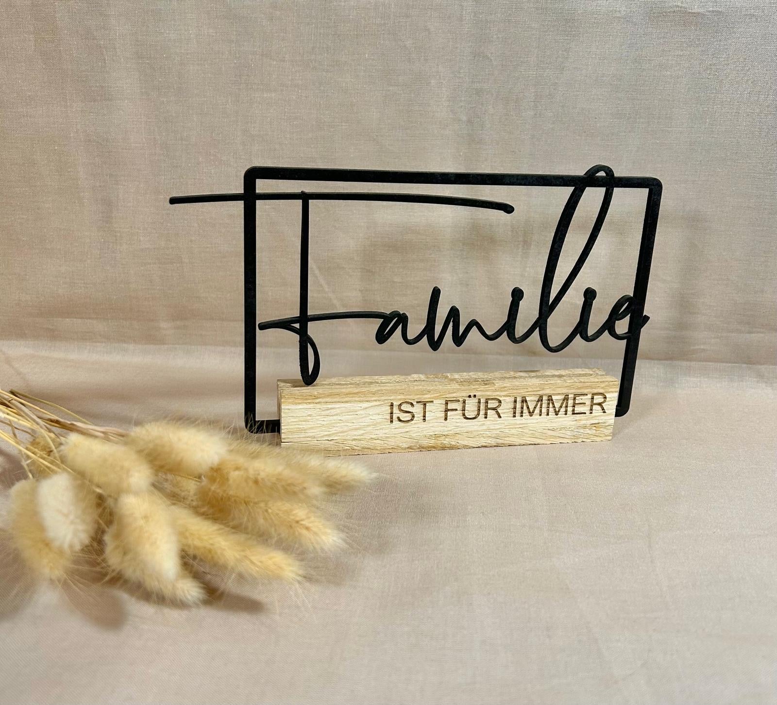 Holzaufsteller Familie Familienaufsteller Dekoration Wohndekoration Geschenk Geburt Einzug Family