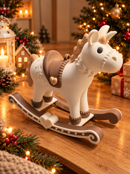Schaukelpferd Weihnachtsdeko 34 x 41 cm | 3D-Druck