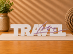 Travel Love Schriftzug 3D Druck zweifarbig – moderne Reise Deko