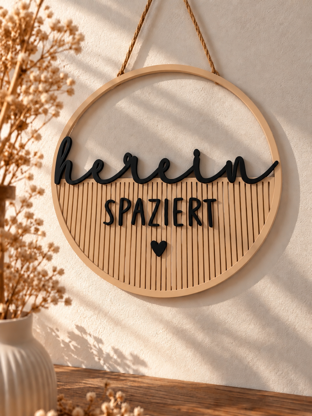 Deko Loop „Herein spaziert“ – 3D-gedruckte Tür- & Wanddeko