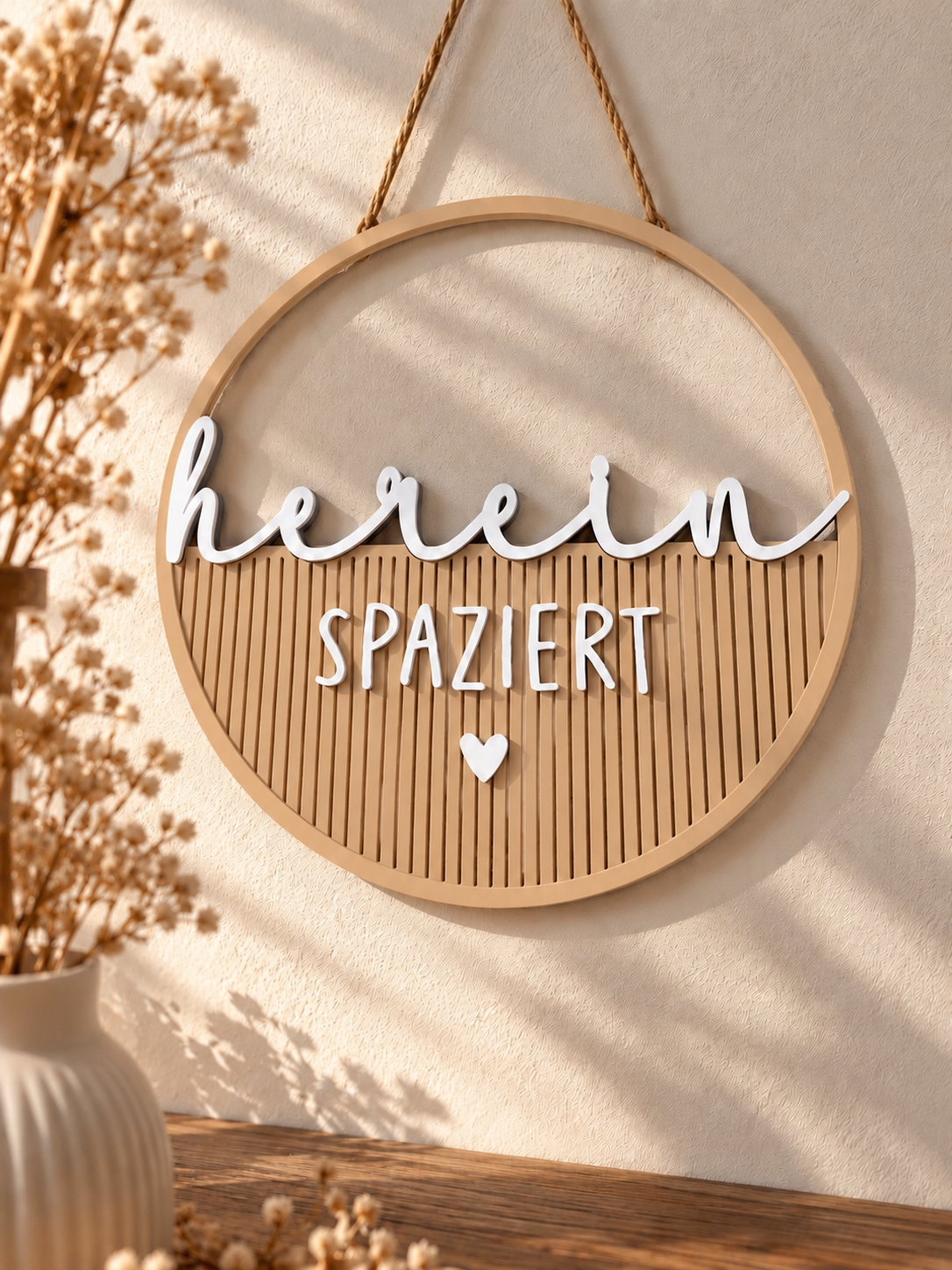 Deko Loop „Herein spaziert“ – 3D-gedruckte Tür- & Wanddeko