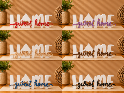 Home Sweet Home Schriftzug 3D Druck zweifarbig – moderne Deko
