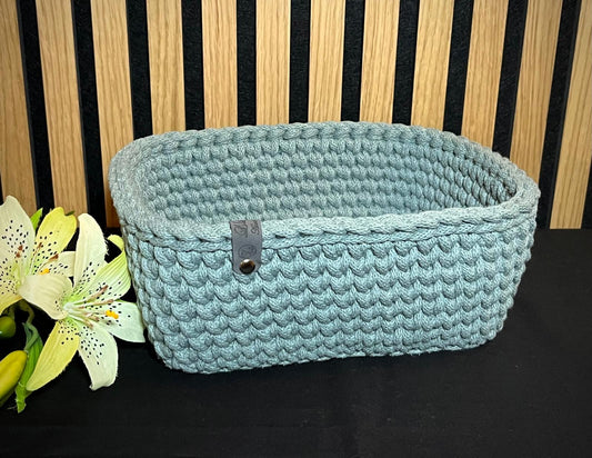 Häkelkorb mit Holzboden Quadratisch