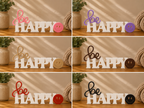 Be Happy Schriftzug 3D Druck zweifarbig – moderne Deko Handmade