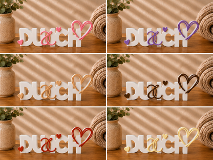 Du & Ich Schriftzug 3D Druck zweifarbig – romantische Deko Handmade