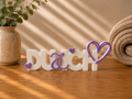 Du & Ich Schriftzug 3D Druck zweifarbig – romantische Deko Handmade
