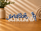 Endlich Schulkind Schriftzug 3D Druck zweifarbig – Einschulung Deko modern & handmade