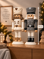 XXL Herzknacker 70 cm – 3D gedruckter Nussknacker in Beige/Braun oder Grau/Schwarz | Weihnachtsdeko