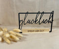 Holzaufsteller Glücklich – Dekoration für dein Zuhause & Geschenkidee