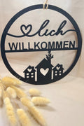 Holz-Loop Herzlich Willkommen – Wohnaccessoire aus Holz