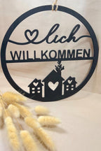 Holz-Loop Herzlich Willkommen – Wohnaccessoire aus Holz